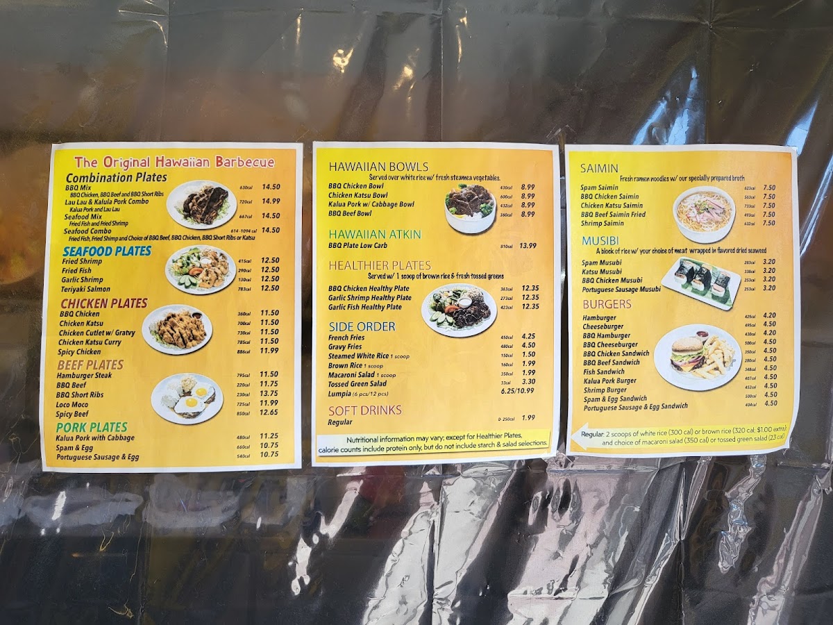 Menu L & L Hawaiian Barbecue-1